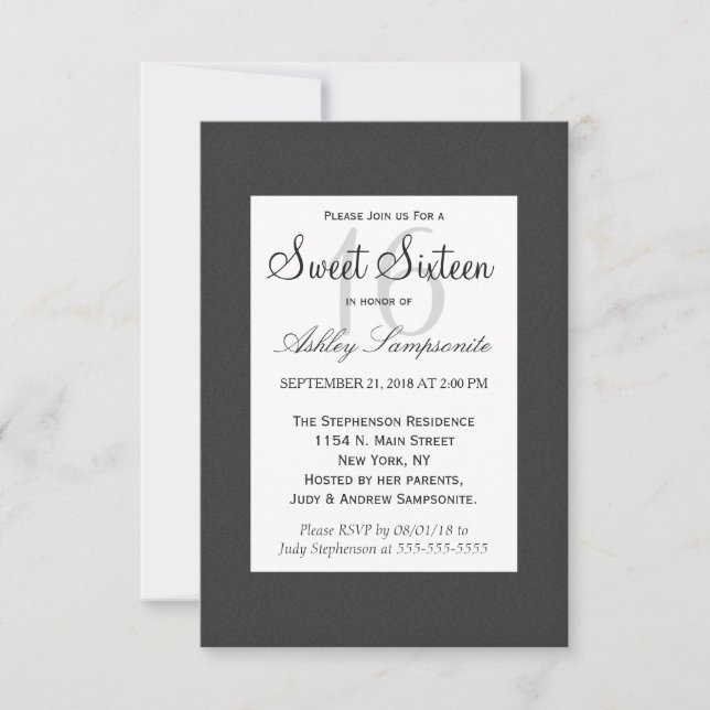 Simple Elegant Black and White Design Invitation (Front)