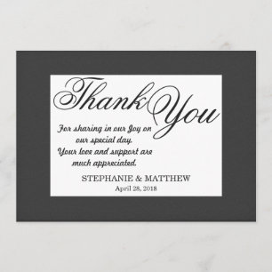 Simple Elegant Black and White Design Thank You Card