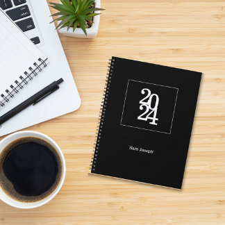 Simple Elegant Black and White Minimalist Planner