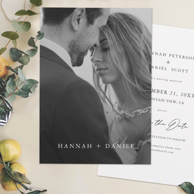 Simple Elegant Black and White Photo Save The Date (Creator Uploaded)