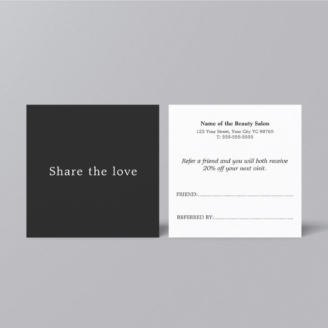 Simple Elegant Black and White Referral Card (Creator Uploaded)