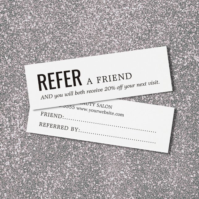 Simple Elegant Black and White Referral Card (Creator Uploaded)