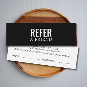 Simple Elegant Black and White Referral Card