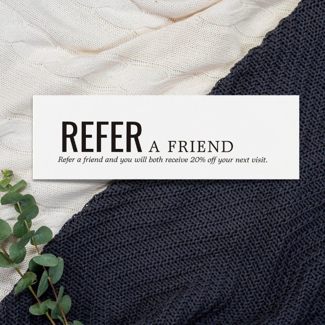 Simple Elegant Black and White Referral Card (Creator Uploaded)