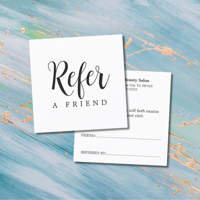 Simple Elegant Black and White  Referral Card (Creator Uploaded)