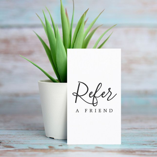 Simple Elegant Black and White Referral Card (Creator Uploaded)