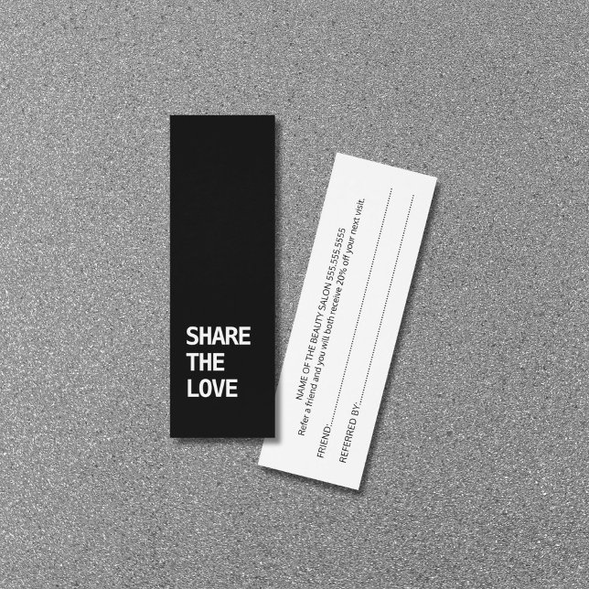 Simple Elegant Black and White Referral Card (Creator Uploaded)