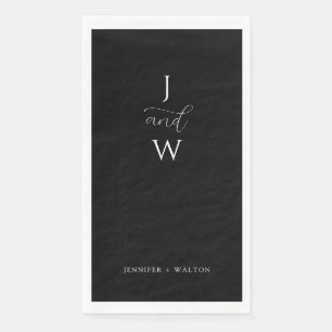 Simple Elegant black and white wedding Napkin