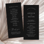Simple Elegant black and white wedding Program<br><div class="desc">Guide your guests through the celebration with the Simple Elegant Black Wedding Program. Featuring a black background,  classic serif lettering,  and personalized custom names,  this program complements the overall design and serves as a sophisticated keepsake.</div>