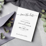 Simple elegant black and white wedding save the date<br><div class="desc">Modern elegant minimalist typography script neutral wedding save the date card.</div>