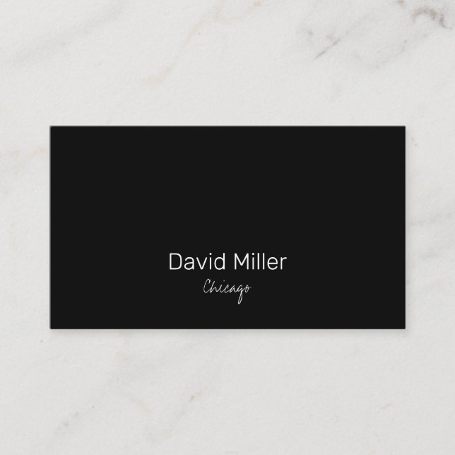 Simple Elegant Black Business Card (Front)