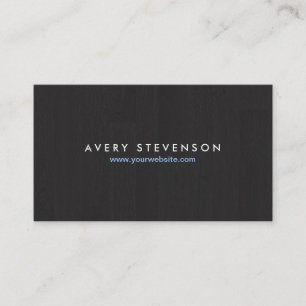 Simple Elegant Black Entrepreneur Wood Grain Look Business Card
