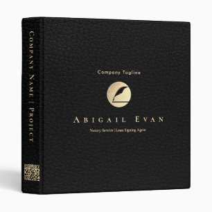 Simple Elegant Black & Gold Pen Nib Logo Binder