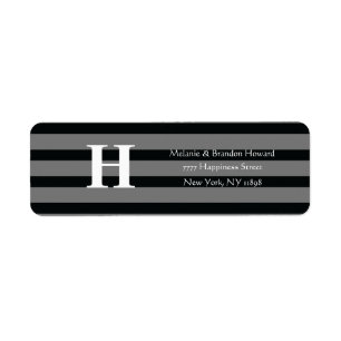 Simple Elegant Black Grey White Monogram Initial 