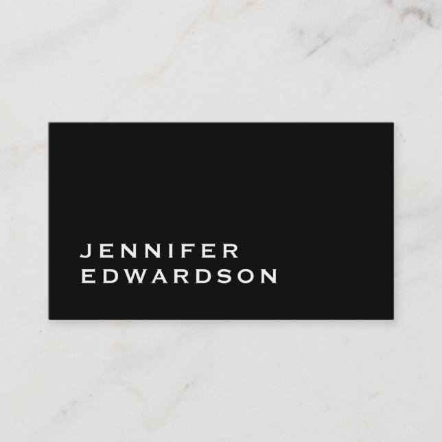 Simple elegant black minimalist professional busin business card (Front)