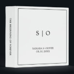 Simple Elegant Black Monogram | Wedding Album Binder<br><div class="desc">Our modern simple monogrammed wedding album features a contemporary minimalist design, showcasing the newlyweds initials, wedding date and a message on the spine saying "The beginning of forever". Use this album to highlight your dating, engagement and wedding memories, or, feature snapshots from your wedding photo booth, your honeymoon, and more!...</div>