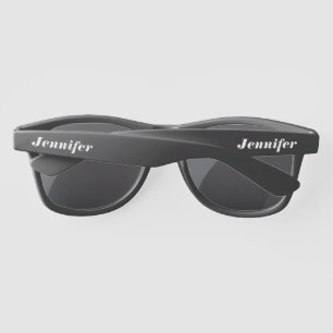 Simple Elegant Black Personalized Name Custom Sunglasses