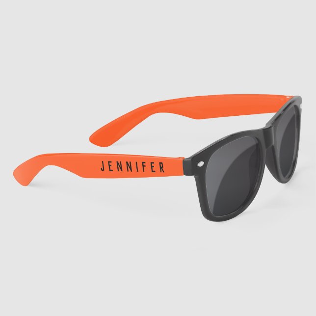 Simple Elegant Black Personalized Name Custom Sunglasses (Right)