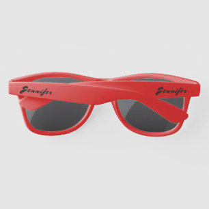 Simple Elegant Black Personalized Name Custom Sunglasses