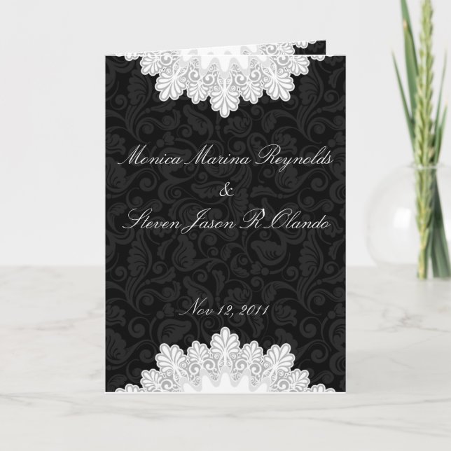 Simple elegant black wedding invitation card A019 (Front)