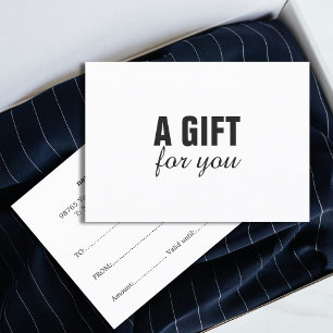 Simple Elegant Black White Beauty Gift Certificate