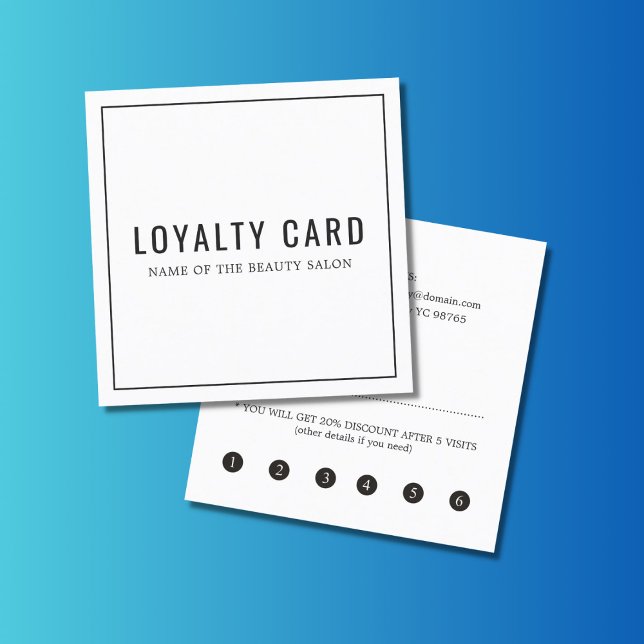 Simple Elegant Black White  Beauty Loyalty Card (Creator Uploaded)