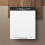 Simple Elegant Black&White Business Letterhead<br><div class="desc">Elegant letterhead template with black stripe. Perfect for attorney,  consultant. You can match it with other office products from our store.</div>