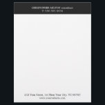Simple Elegant Black&White Business Letterhead<br><div class="desc">Elegant letterhead template with black stripe. Perfect for attorney,  consultant. You can match it with other office products from our store.</div>