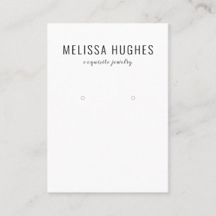 Simple Elegant Black White Earring Display Card