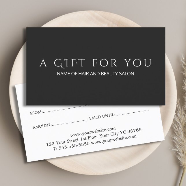 Simple Elegant Black White Gift Certificate (Creator Uploaded)