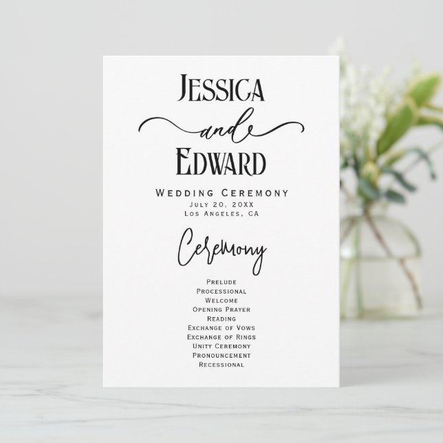 Simple Elegant Black White Modern Minimal Script Program (Standing Front)