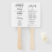 Simple Elegant Black White Modern Wedding Program