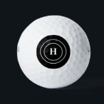 Simple Elegant Black White Monogram golfer  Golf Balls<br><div class="desc">Elegant black and white monogram golf balls. Perfect for birthday,  Father's day. Personalize with your initials.</div>