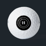 Simple Elegant Black White Monogram golfer  Golf Balls<br><div class="desc">Elegant black and white monogram golf balls. Perfect for birthday,  Father's day. Personalize with your initials.</div>