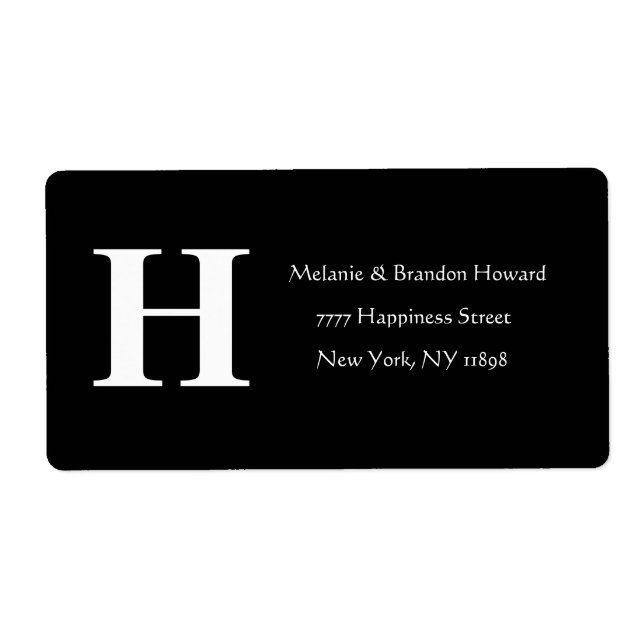 Simple Elegant Black White Monogram Initial return (Front)
