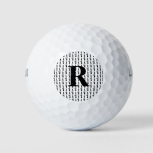 Simple Elegant Black White Monogram Stylish Modern Golf Balls