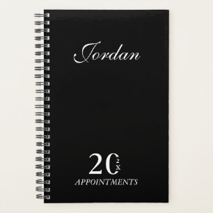 Simple Elegant Black White Name Daily Planner