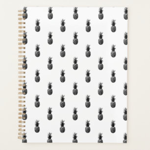 Simple Elegant black white Pineapple 2025 Planner