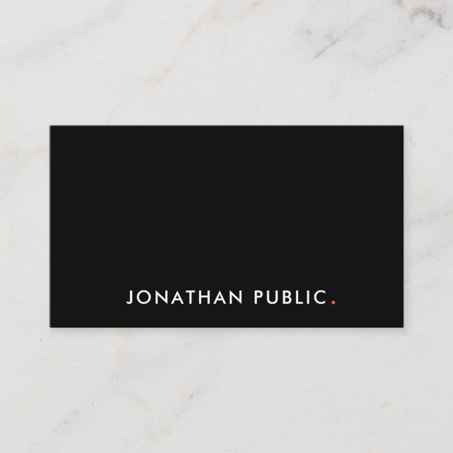 Simple Elegant Black White Red Modern Template Top Business Card (Front)