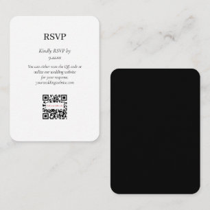 Simple Elegant Black White RSVP QR Code Option Enclosure Card