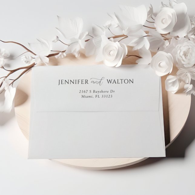 Simple Elegant black white wedding Envelope (Creator Uploaded)