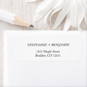 Simple Élégant Blanc Mariage Adresse de Retour RSV