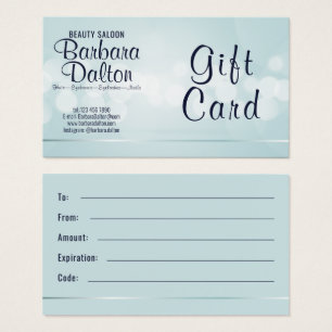 Simple Elegant Blue Bokeh Gift Card 