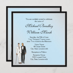Simple Elegant Blue Gay Wedding Invite