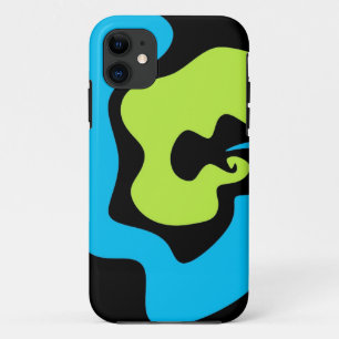 Simple elegant Blue green black Abstract shapes iPhone 11 Case