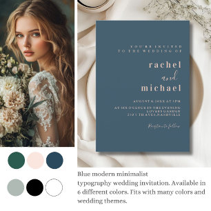 Simple, elegant, blue invitation