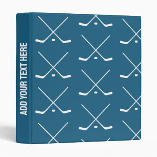 Simple Elegant blue white Hockey Sticks custom Binder