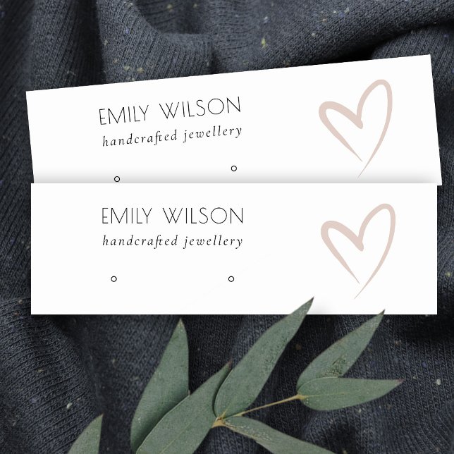 Simple Elegant Blush Heart Stud Earring Display Mini Business Card (Creator Uploaded)