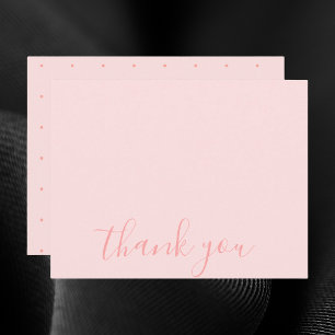 Simple Elegant Blush Pastel Pink "Thank You" Card