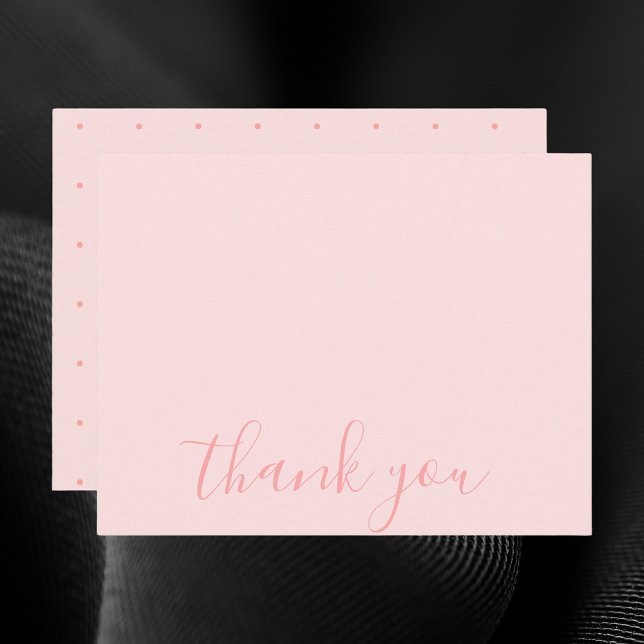 Simple Elegant Blush Pastel Pink "Thank You" Card (Creator Uploaded)